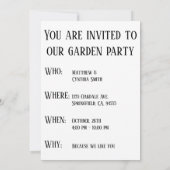 Alice im Wunderland "Spielst du Krokett?" Einladun Einladung (Rückseite)