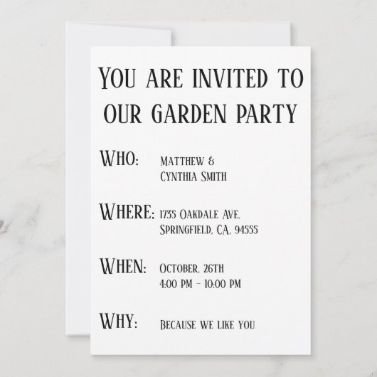 Alice im Wunderland "Spielst du Krokett?" Einladun Einladung (Rückseite)