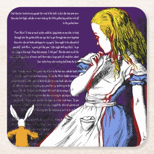 Alice im Wunderland Square Paper Untersetzer (Vorderseite)