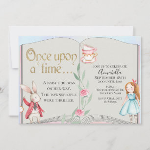 Alice im Wunderland Storybook Wasserfarbe Einladung