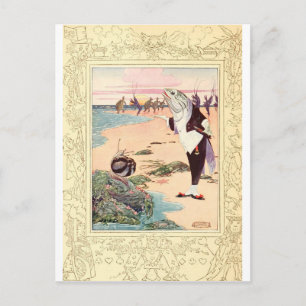 Alice im Wunderland - Strand Szene Postkarte