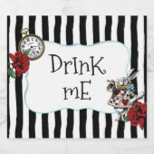 Alice im Wunderland Streifen Party Bierflaschenetikett (Einzelnes Label)