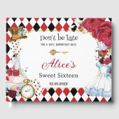 Alice im Wunderland Sweet 16 Birthday Bridal Baby Gästebuch (Vorderseite)