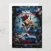 Alice im Wunderland Sweet 16 Einladung (Vorne/Hinten)