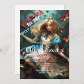 Alice im Wunderland Sweet 16 Einladungen (Vorne/Hinten)