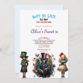 Alice im Wunderland Sweet 16 Einladungen (Vorne/Hinten)