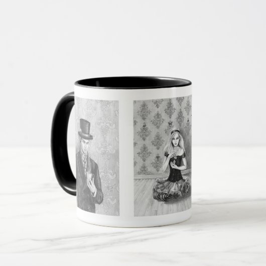 Alice im Wunderland-Tassen-wütender Tasse (Vorderseite Links)