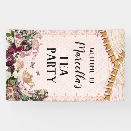 Alice im Wunderland Tea Party Banner (Horizontal)