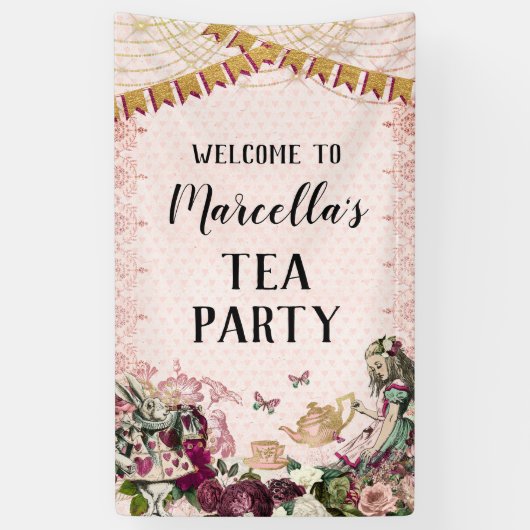 Alice im Wunderland Tea Party Banner (Vertikal)