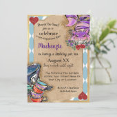 Alice im Wunderland Tea Party Einladung (Stehend Vorderseite)