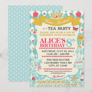 Alice im Wunderland Tea Party Einladung
