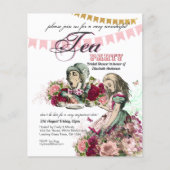 Alice im Wunderland Tea Party Einladung JEDE VERAN Flyer (Vorne)
