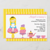 Alice im Wunderland Tea Party Einladungen (Vorne/Hinten)