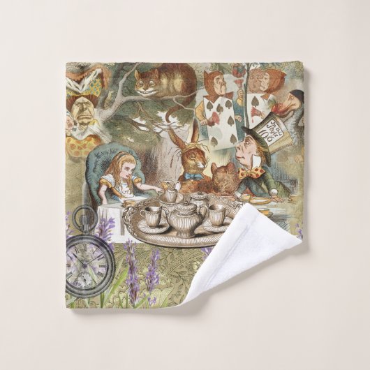 Alice im Wunderland Tea Party Gäste Badhandtuch Set (Waschlappen)