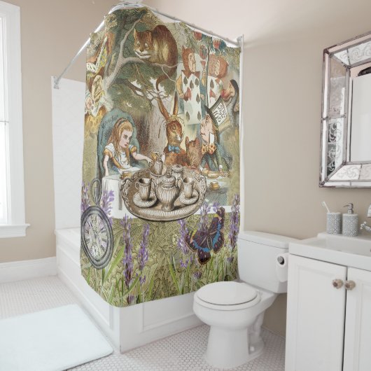 Alice im Wunderland Tea Party Gäste Duschvorhang (Beispiel)