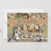 Alice im Wunderland Tea Party Gäste Einladung (Vorderseite)