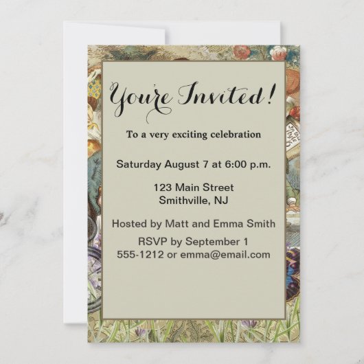 Alice im Wunderland Tea Party Gäste Einladung (Vorderseite)