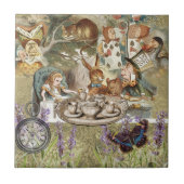 Alice im Wunderland Tea Party Gäste Fliese (Vorderseite)