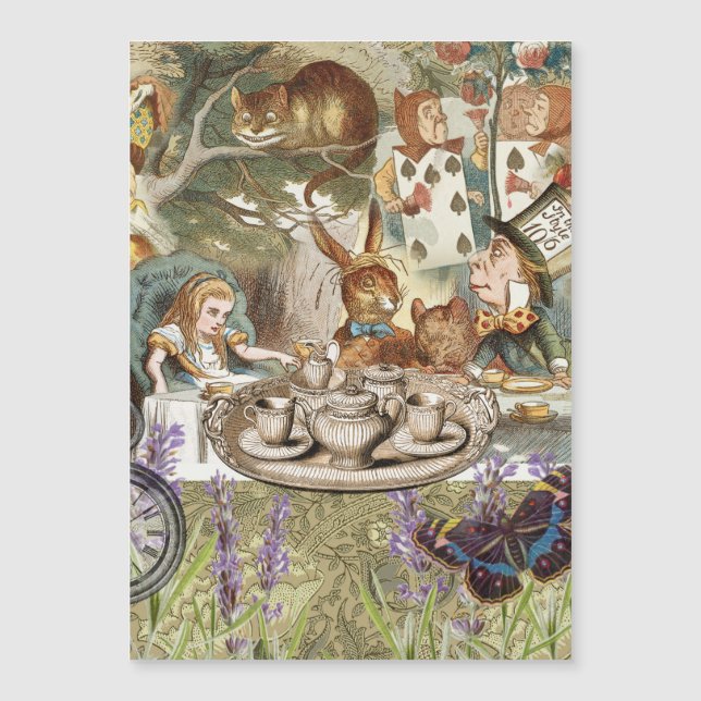 Alice im Wunderland Tea Party Gäste Magnetkarte (Vorderseite)