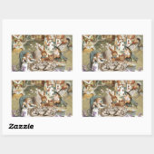 Alice im Wunderland Tea Party Gäste Rechteckiger Aufkleber (Blatt)