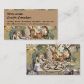 Alice im Wunderland Tea Party Gäste Visitenkarte (Vorne/Hinten)