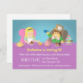 Alice im Wunderland Tea Party Geburtstag Einladung (Vorne/Hinten)