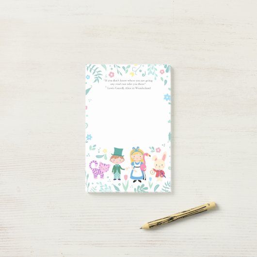 Alice im Wunderland Tea Party Post-it Klebezettel (Auf Schreibtisch)