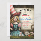 Alice im Wunderland Tea Party Sweet 16 Einladung (Vorderseite)