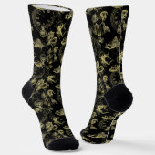 Alice im Wunderland Tee Black Gold Socken (Gewinkelt)