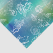 Alice im Wunderland-Tee-blaues Grün-Seidenpapier Seidenpapier (Ausschnitt)