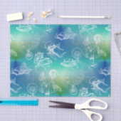 Alice im Wunderland-Tee-blaues Grün-Seidenpapier Seidenpapier (Handwerk)