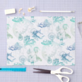 Alice im Wunderland-Tee-blaues Grün-Seidenpapier Seidenpapier (Handwerk)