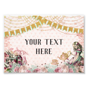 Alice im Wunderland Tee Blush & Minze Fotodruck