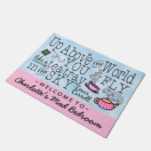 Alice im Wunderland-Tee-Carroll-Zitat Fußmatte (Schrägansicht)