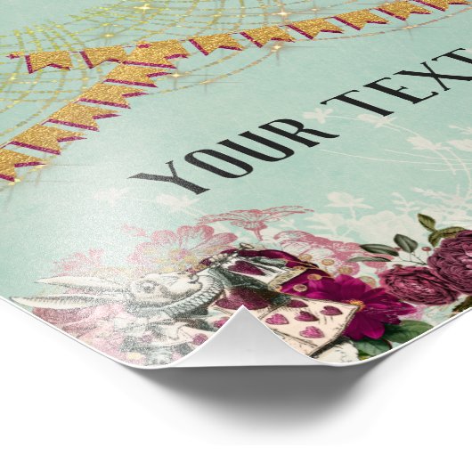 Alice im Wunderland Tee Foto drucken (Ecke)