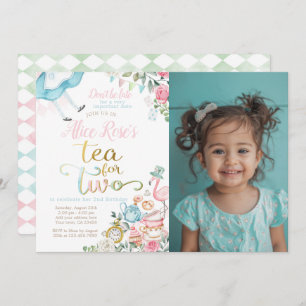 Alice im Wunderland, Tee für den zweiten Geburtsta Einladung