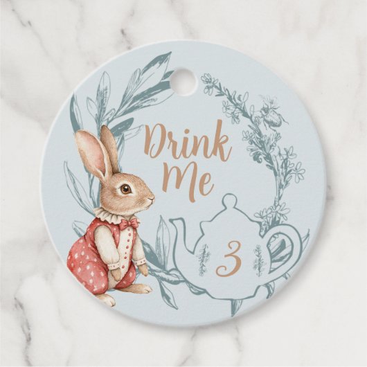 Alice im Wunderland Tee für drei Drinks Geschenkanhänger (Vorderseite)