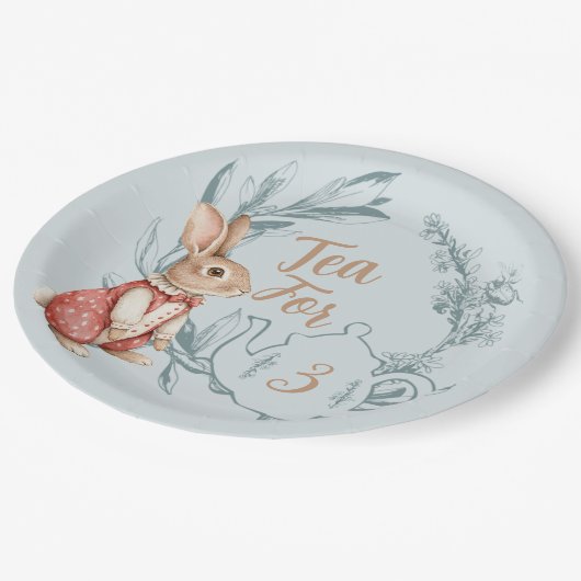 Alice im Wunderland Tee für drei Pappteller (Schrägansicht)