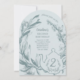 Alice im Wunderland Tee für zwei Geburtstage Einladung