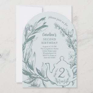 Alice im Wunderland Tee für zwei Geburtstage Einladung