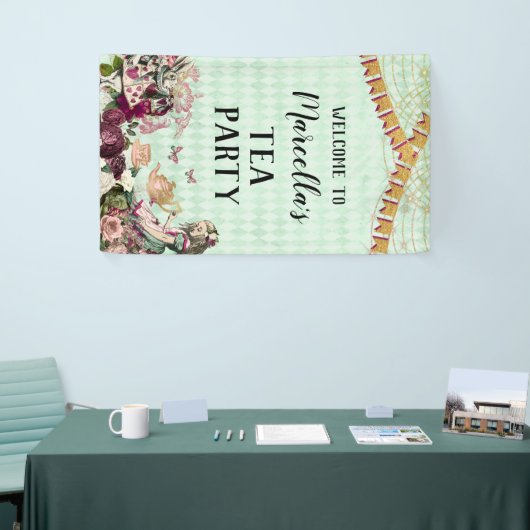 Alice im Wunderland Tee-Party-Banner Banner (Messeveranstaltung)