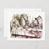 Alice im Wunderland Tee Party Beige Postkarte (Vorne/Hinten)