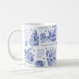 Alice im Wunderland Tee Party Blue Toile Quotes Kaffeetasse