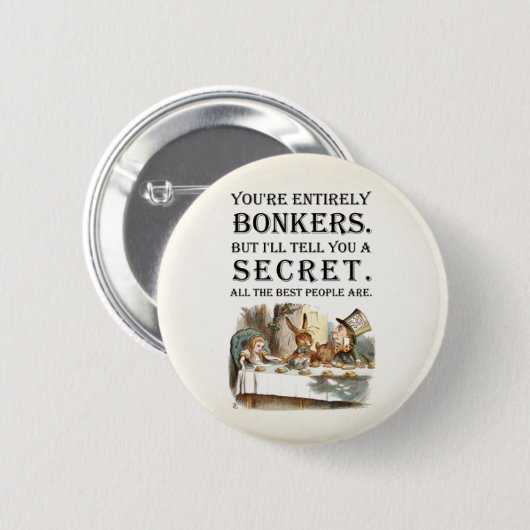 Alice im Wunderland - Tee-Party - Bonkers-Angebot Button (Vorne & Hinten)
