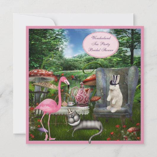 Alice im Wunderland-Tee-Party-Brautparty Einladung (Vorderseite)