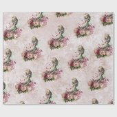 Alice im Wunderland Tee Party Burgund & Blush Geschenkpapier (Flach)