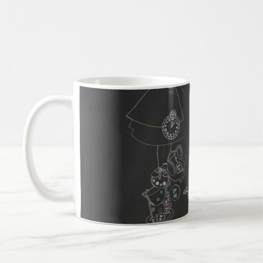 Alice im Wunderland Tee Party Chalkboard Custom Kaffeetasse (Links)