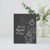 Alice im Wunderland Tee Party Chalkboard Party Einladungspostkarte (Stehend Vorderseite)