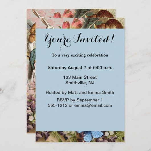 Alice im Wunderland Tee Party Einladung (Vorne/Hinten)