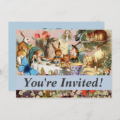 Alice im Wunderland Tee Party Einladung (Vorne/Hinten)